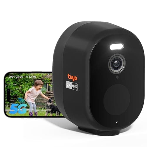 Rraycom Security Camera Wireless Outdoor,5G/2.4G WiFi Camera for Home Security,2K Battery Powered Indoor Cameras with AI Detection,Color Night Vision, Siren,2-Way Talk,Works w/Alexa (1, Black)
