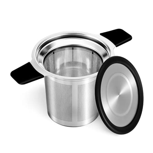 Tifanso Stainless Steel Tea Infuser Steeper Strainer for Loose Leaf Tea, Fine Mesh Reusable Diffusers Ball Bag Filter Holder with Heat Proof Handles for Teapots, Mugs, Cups