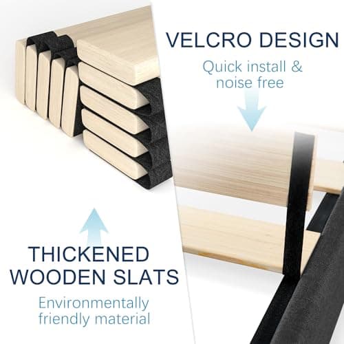 Molblly Queen Size Platform Bed Frame with Adjustable Headboard, Linen Fabric Wrap, Strong Frame and Wooden Slats Support, No Box Spring Needed, Non-Slip and Noise-Free, Easy Assembly, Dark Grey 5