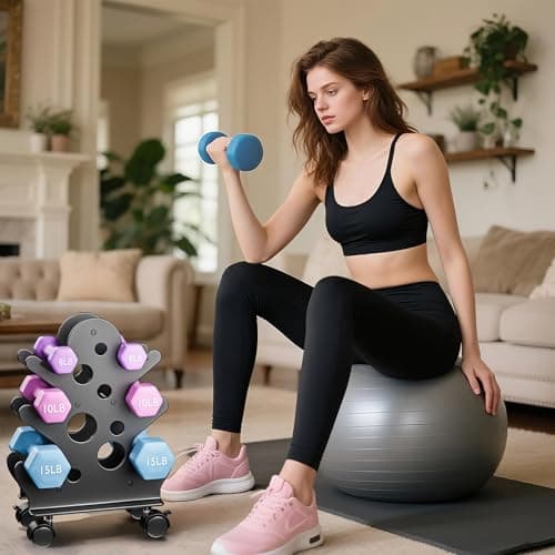 Chinpakden Dumbbell Rack Stand with Wheels(Dumbbells Not Included) - A-Frame Dumbbell Weight Rack, 3-Tiers Dumbbell Holder Weight Holder Space Saver for Home Gym.Black 3