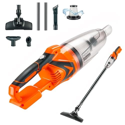 Nichilas Cordless Vacuum Cleaner Handheld Stick Vacuum Cleaner 10kPa Powerful Suction 4 Different Heads for Home Pets Floor Car, Compatible with DEWALT 20V MAX Batteries (NO Battery)