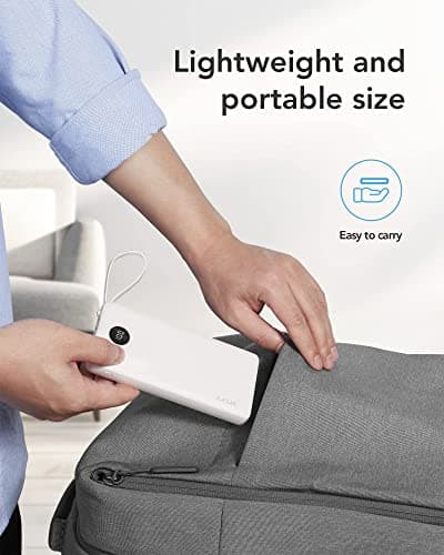 VRURC Portable Charger Power Bank, USB C Battery Pack 10000mAh,5 Outputs 2 Inputs Pocket Travel Charging Bank Built-in Cables for iPhone 17 Pro 17 16 15 14 13,Samsung,Android-White(1 Pack) 8