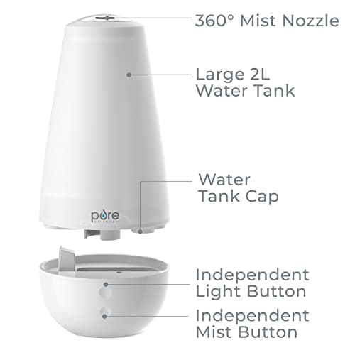 Pure Enrichment PureSpa XL 3-in-1 Cool Mist Humidifier, Essential Oil Diffuser & Mood Light - 2L Tank Provides Powerful Mist Coverage up to 350 sq ft in Bedroom, Office & Large Rooms 5