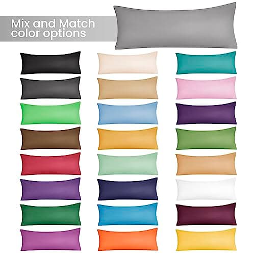 EVOLIVE Ultra Soft Microfiber Body Pillow Cover/Pillowcases 21"x54" with Hidden Zipper Closure (21"x54" Body Pillow Cover, Charcoal Grey) 8
