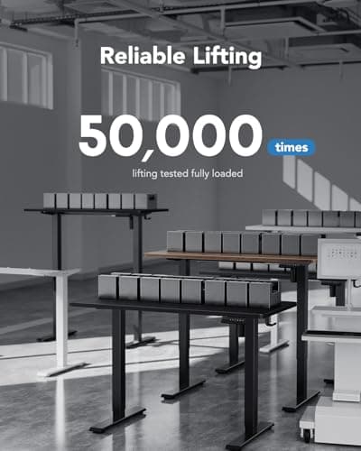 HUANUO Electric Standing Desk, 55" x 24" Height Adjustable Desk, 4 Memory Height Settings, Sit to Stand Up Desk for Home Office, with Headphone Hook, Cable Manager, Rustic Brown 7