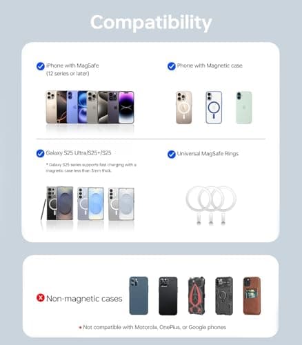 [0.3" Ultra Slim] [Alloy-Made] ULiXWH for Magsafe Portable Charger for iPhone, 2025 Upgrade 5000mAh Fast Charging Magnetic Power Bank, Wireless Battery Pack for iPhone 17 Air 16 15 Pro Max 14 13, Pink 8