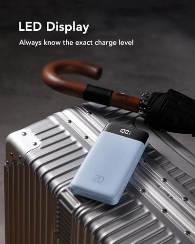 charmast 20000mAh Portable Charger with Built in Cables, 22.5W Travel Power Bank Fast Charging, USB C Cell Phone Battery Pack for iPhone 16/15/14/13/12/11 Series, iPad, Samsung, Android, Tablet 8