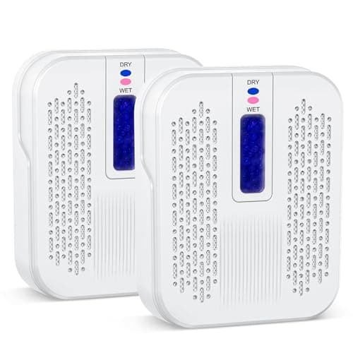 Rechargeable Small Dehumidifier, Pack of 2, Portable Mini Dehumidifier for Bathroom, Highly Efficient Dehumidification, Energy Saving, Suitable for Closet, Cars, Wardrobes