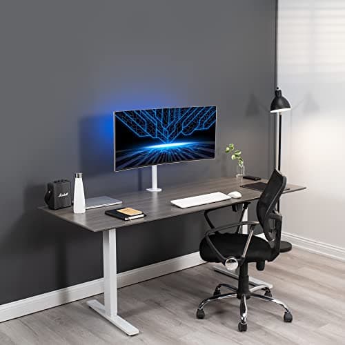 VIVO Single 13 to 38 inch LCD Monitor Heavy Duty Desk Mount Stand, Holds 1 Standard to Ultrawide Screen up to 38 inches, White, STAND-V001CW 7