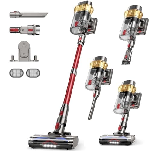 AIPOWAY Vacuum Cleaners for Home, 650W 55KPA Cordless Vacuum Cleaner, 75 Mins 2L Double Dustcup Stick Vacuum Cordless Rechargeable, Anti-Tangle & Wall Mount Charging, for Hard Floors Carpet Pet Hair