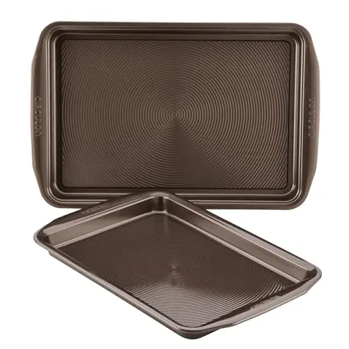 Circulon Nonstick Bakeware Set with Nonstick Cookie Sheets / Baking Sheets - 2 Piece, Chocolate Brown , Set (9" x 13" & 10" x 15")