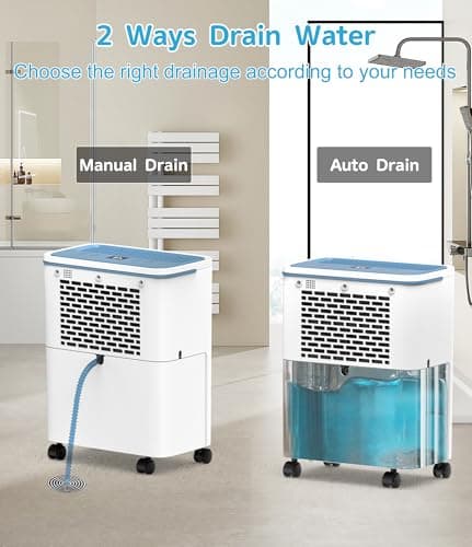 FRESHDEW Dehumidifier, 30 Pints Dehumidifiers for Home, 1500 Sq. Ft Dehumidifiers with Drain Hose, 0.52 Gallon Water Tank for Basement Bathroom Bedroom, Overflow Protection, 24H Timer (1500 Sq.ft) 6