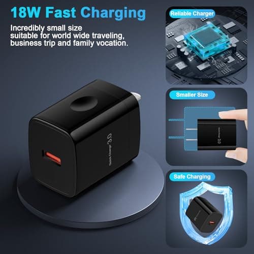 Wireless Charger Android Phone Fast Charging Pad for Pixel 9 Pro xl/9A/9/8A/7A/8 Pro/7/7 Pro,15W Wireless Charger Station with QC 3.0 Charger for Samsung Galaxy S25 Ultra/S24 Ultra/S23/S22/S21/S20/S10 8