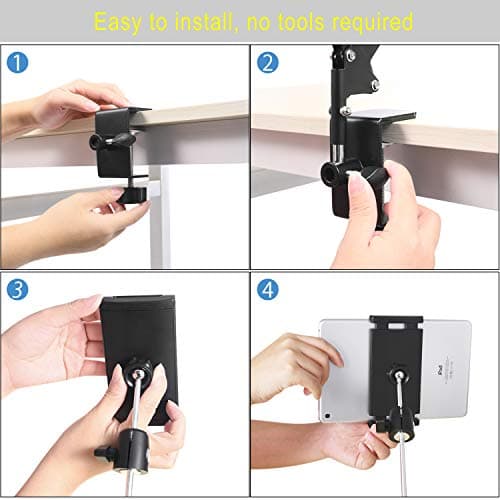 SAMHOUSING Tablet Stand for Bed,360 Degree Rotating Bed Tablet Mount Holder Stand with Aluminum Arm for iPad,iPhoneXS,N-Switch, Amazon Kindle Fire,or Other 4.7~12.9 inch-Screen Devices 8