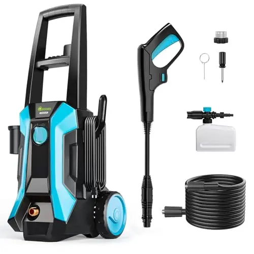 GREENER Electric Pressure Washer 3500 PSI, Adjustable Nozzle, 2.4GPM, High Pressure Washer with 50ft Outlet Hose, Power Washer Electric Powered with Soap Cannon for Car, House, Patio Cleaning