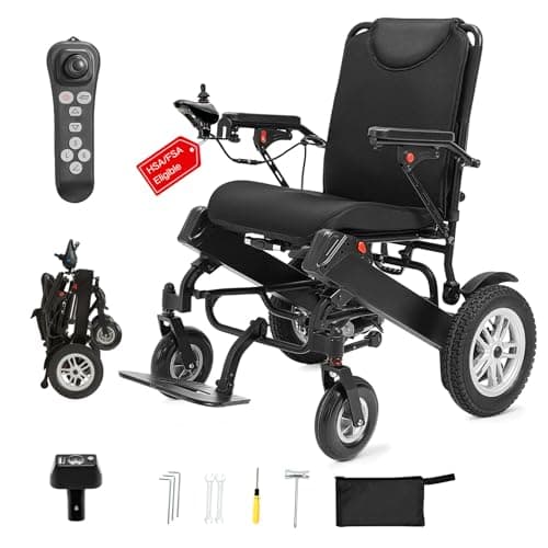 36+ Miles Automatic Folding Electric Wheelchair for Adults and Seniors,36Ah Foldable Motorized Wheelchair with 600W Motors, Lightweight Power Wheelchair for Travel and Daily Use (2025 New
