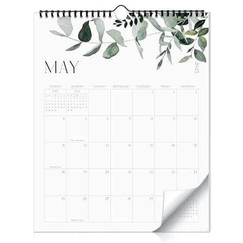 Aesthetic 2025-2026 Wall Calendar - Runs from January 2025 Until July 2026 - The Perfect Modern Greenery Calendar Planner for Easy Organizing