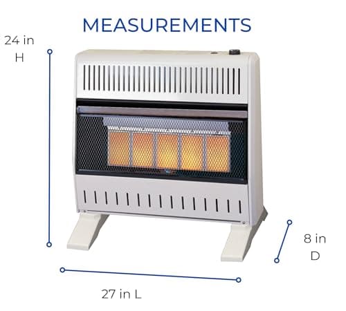 ProCom Heating Liquid Propane Ventless Infrared Plaque Heater With Base Feet - 25,000 BTU, T-Stat Control - Model# ML250TPA-B 6