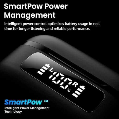 TOZO NC9 Hybrid Active Noise Cancelling Wireless Earbuds, 6 Mics ENC Clear Call, IPX8 Waterproof, in Ear Bluetooth 5.3 Headphones Stereo Bass Ear Buds 60H Playtime with LED Display 32 EQs via APP 5