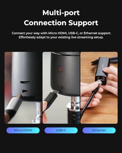 OBSBOT Tail Air NDI Streaming Camera 4K, AI Tracking PTZ Camera with Intelligent APP, Gesture Control, HDMI/USB-C/Wireless Webcam, Video Camera Live Stream for YouTube, Church, Worship, Creator, etc. 8