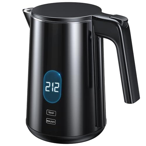 Electric Kettle 1.0L 1200W, 7 Temp Settings, 4H Keep-Warm, Fast-Boil Stainless Steel Electric Tea Kettle, 120V Water Boiler with Auto-Shut Off, Cool Touch PP Exterior for Home Office, Black 9