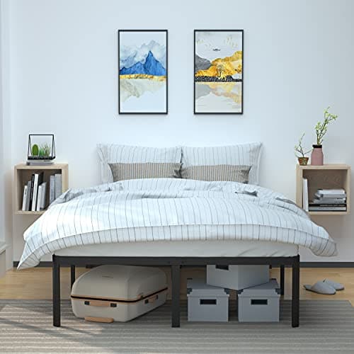Amazon Basics Heavy Duty Non-Slip Sturdy Bed Frame with Steel Slats, No Box Spring Needed, Noise Free, Easy Assembly, 18" H, Full, Black 6
