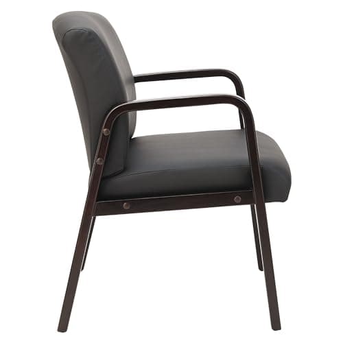 Alera ALE Reception Lounge Series Guest Chair, Espresso/Black Leather 8