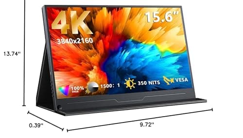 MAGICRAVEN 4K Portable Monitor, 15.6" 3840x2160 IPS Laptop Screen, USB C HDMI Computer Gaming Display with Speakers & Smart Cover, Travel Monitor for PC Phone PS5/4 Xbox Switch 10