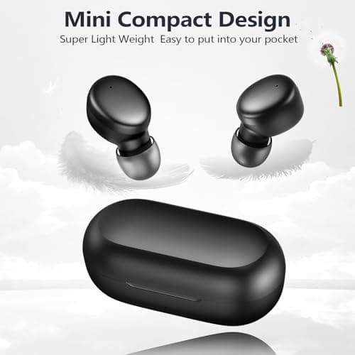 MOZOTER S8 Mini Wireless Earbuds Bluetooth 5.3 in Ear Light-Weight Headphones,60Hrs Playtime Ear Buds with Charging Case,Smart Ring,Fitness Tracker Premium Sound with Deep Bass for Sport-Black 6