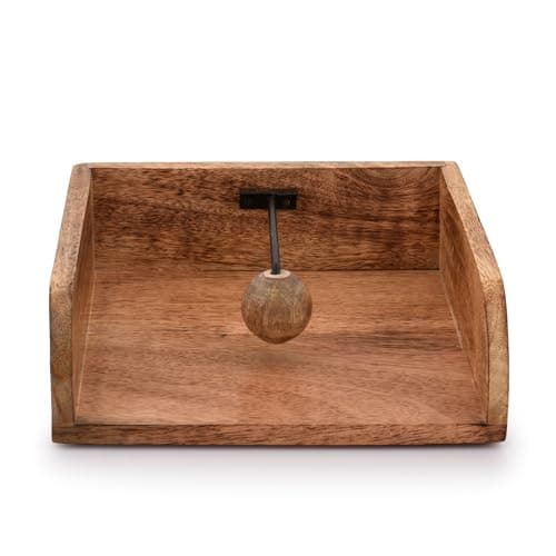 BHAVATU Rustic Farmhouse Wood Napkin Holder, Napkin Holder for kitchen Tables, Counter tops, Indoor and outdoor, Picnic, Restaurants, Cafe, Vintage Home decor (8" X 8" X 2.8") 2