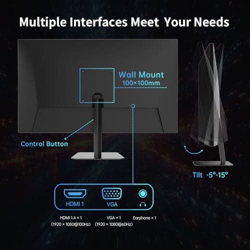 KTC 24.5 Inch 100Hz IPS Computer Monitor - FHD(1920 x 1080P), Anti-Blue Light Screen, 126% sRGB, 16.7M, Support FreeSync and GSync, PC Monitor for Casual Gaming and Working 8