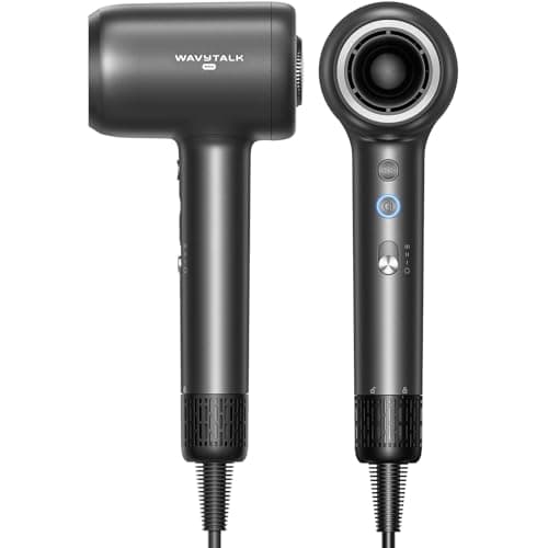 Hair Dryer, Wavytalk Turblow Pro Fast Drying Blow Dryer, High Speed Hair Dryer for Women with 110,000 RPM, Pro Negative Ions for Reduces Damage, Frizz Smoothing, 3 Speeds &3 Temps, One Cool Shot, Grey