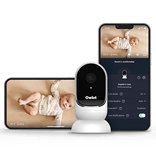 Owlet Cam Smart Video Baby Monitor with Video Camera and Audio - Secure WiFi, 1080p Night Vision, Customize Cry, Sound and Motion Alerts, 2-Way Audio, Mounting kit