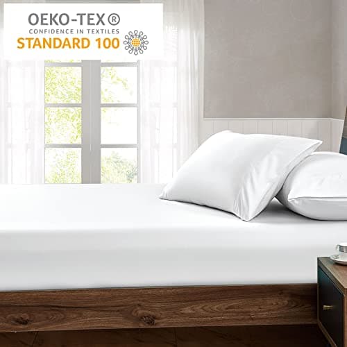 FreshCulture King Fitted Sheet Only - Hotel Quality Fitted Sheet King Size - Ultra Soft & Breathable - Brushed Microfiber - Deep Pocket - Cooling Fitted Sheets for King Size Bed (White) 7