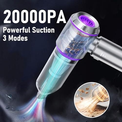 houscly Car Vacuum Portable Cordless 20000PA High Power 4-in-1 Compressed Air Duster & Air Blower & Pump Hand Held Vacuum with Brushless Motor for Car, Home, Office,Camping Ideal Gifts for Men & Women 2