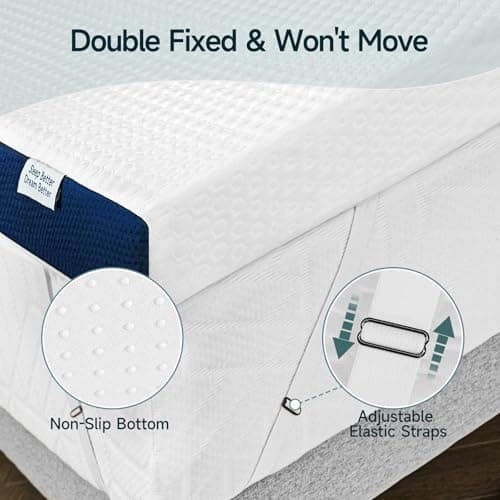 3 Inch Full Size Gel Memory Foam Mattress Topper with Ice Silk Touch Cover, High-Density Bamboo Charcoal Foam Mattress Bed Topper, Washable Cover & Pressure Relief, Soft Firmness CertiPUR-US Certified 6