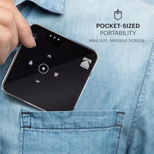 Kodak Ultra Mini Portable Projector -1080p HD support Black LED DLP Rechargeable Pico Projector - 100" Display, Built-in Speaker - HDMI, USB and Micro SD - Compatible with iPhone iPad, Android 5