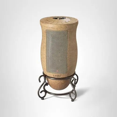 Lasko Oscillating Designer Series Ceramic Space Heater for Home with Adjustable Thermostat, Timer and 2-Speeds, 16 Inches, 1500W, Beige, 6405 10