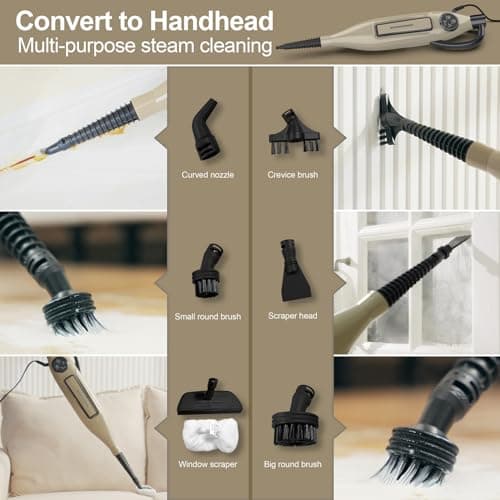 DEVOAC VM6 Scrubbing Steam Mop with Rotating Mop Pads, 10 in 1 Steam Mop, Lightweight Spin Mop & 3 Steam Modes & LED Headlights for Hard Floor Laminate Marble Floors 7