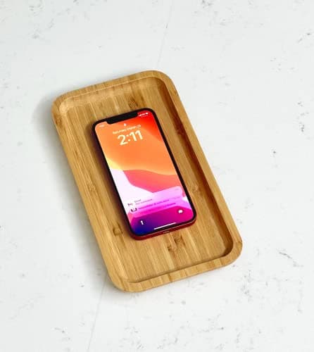 Bam&Boo Bamboo Serving Tray Natural Minimalist Rectangular (9.7” x 5.4" x 0.8") Coffee, Tea, Food, Drinks, Storage, Decor for Home, Kitchen, Bathroom 4