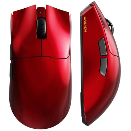 EWEADN S9 Pro Wireless Gaming Mouse, 59G Ergonomic Computer Mouse, Triple Modes, 8K Polling, 26K DPI, PAW3395 Optical Sensor, Kailh Switch, 250h Battery Life, Programmable for PC/Win/Mac(Red)