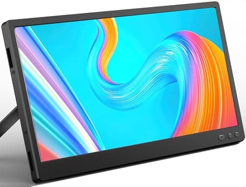 MarsMyth Mini Portable Monitor 12 Inch - Slim Portable Laptop Monitor with Stand & Cover - IPS Display for PC, MAC - USB C & HDMI Connection