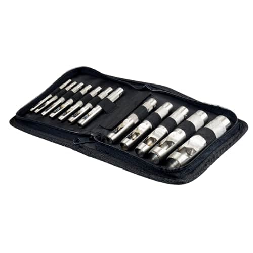 SE Heavy-Duty 12-Piece Hollow Leather Punch Set with Zipper Pouch - 791LP 7