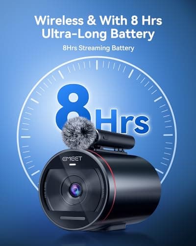 EMEET Streamcam One (Gen 2), Wireless Live Streaming Camera, 1080P HD Webcam, Detachable Mic & 2 Built-in Noise Reduction Mics, Multi-cam Support, 8 Hrs 7