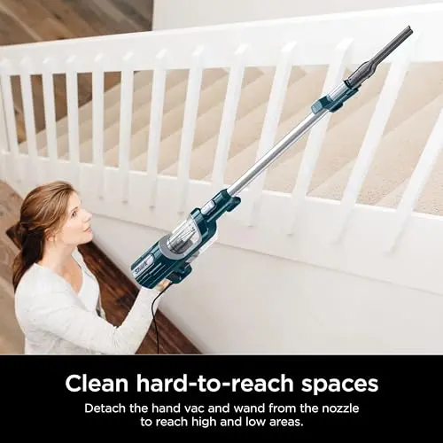 Shark HZ700 Ultralight PetPro Corded Stick Vacuum with PowerFins HairPro Odor Neutralizer Technology, Crevice & Upholstery Tool, Blue Iris (Renewed) 5