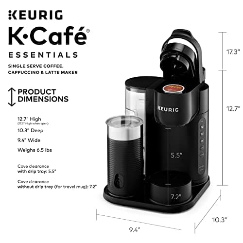 K-Cafe Essentials Single Serve K-Cup Pod Coffee, Latte and Cappuccino Maker, Black 7