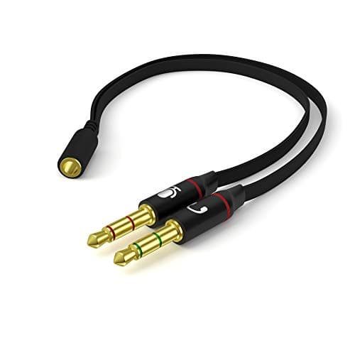 D & K Exclusives Headphone Splitter For Computer 3.5mm Female to 2 Dual 3.5mm Male Headphone Mic Audio Y Splitter Cable Smartphone Headset to PC Adapter 7
