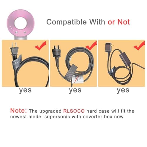 RLSOCO Hard Case for Dyson Supersonic Nural/Supersonic Hair Dryer HD15 HD08 HD07 HD03 HD01, Portable Travel Storage Bag for Dyson Hair Dryer - Fits Complete Supersonic Accessories (Black) 7