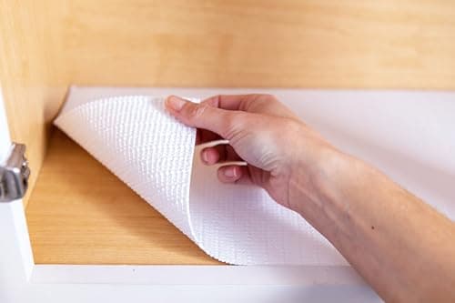 Smooth Top EasyLiner for Cabinets & Drawers - Easy to Install & Cut to Fit - Shelf Paper & Drawer Liner Non Adhesive - Non Slip Shelf Liner for Kitchen Pantry - 12 Inch Width - 60 Total Feet - White 7
