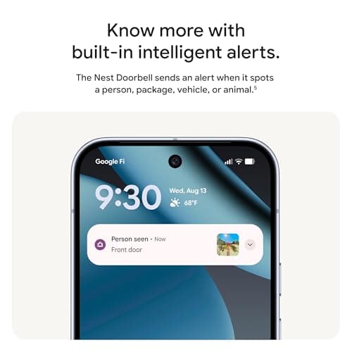 Google Nest Doorbell (Wired, 3rd Gen) - 2K Video and Gemini, Live View, Night Vision, 2-Way Audio - Works with Google Home - 2025 Model - Hazel 7